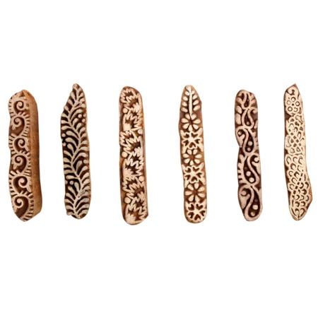 Set of 6 Piece New Mix Wooden Printing Block